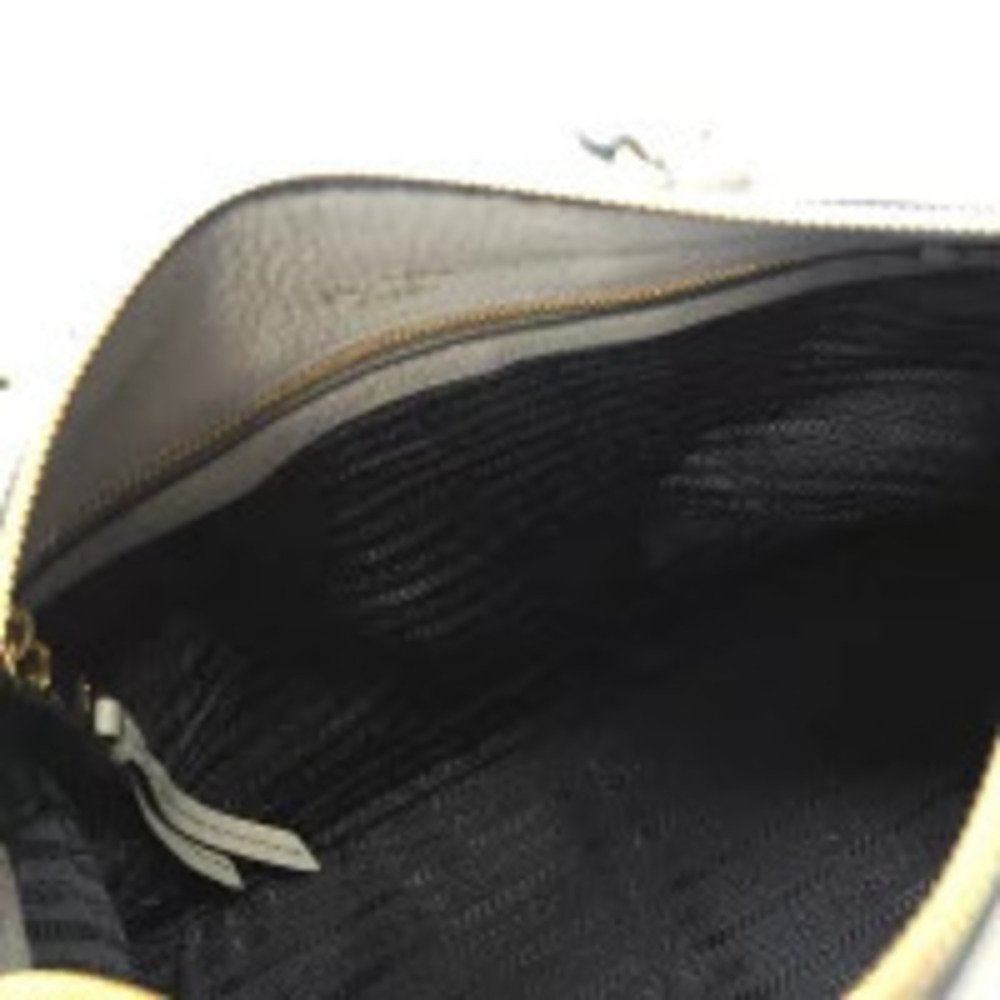 Prada Handbag Shoulder Bag Leather ARGILLA Gray - Picture 8 of 9